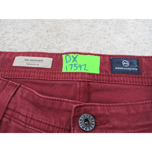 AG Adriano Goldschmied Pants Mens 36 Red Graduate Tailored Leg Chino 36x28 * - Picture 9 of 16